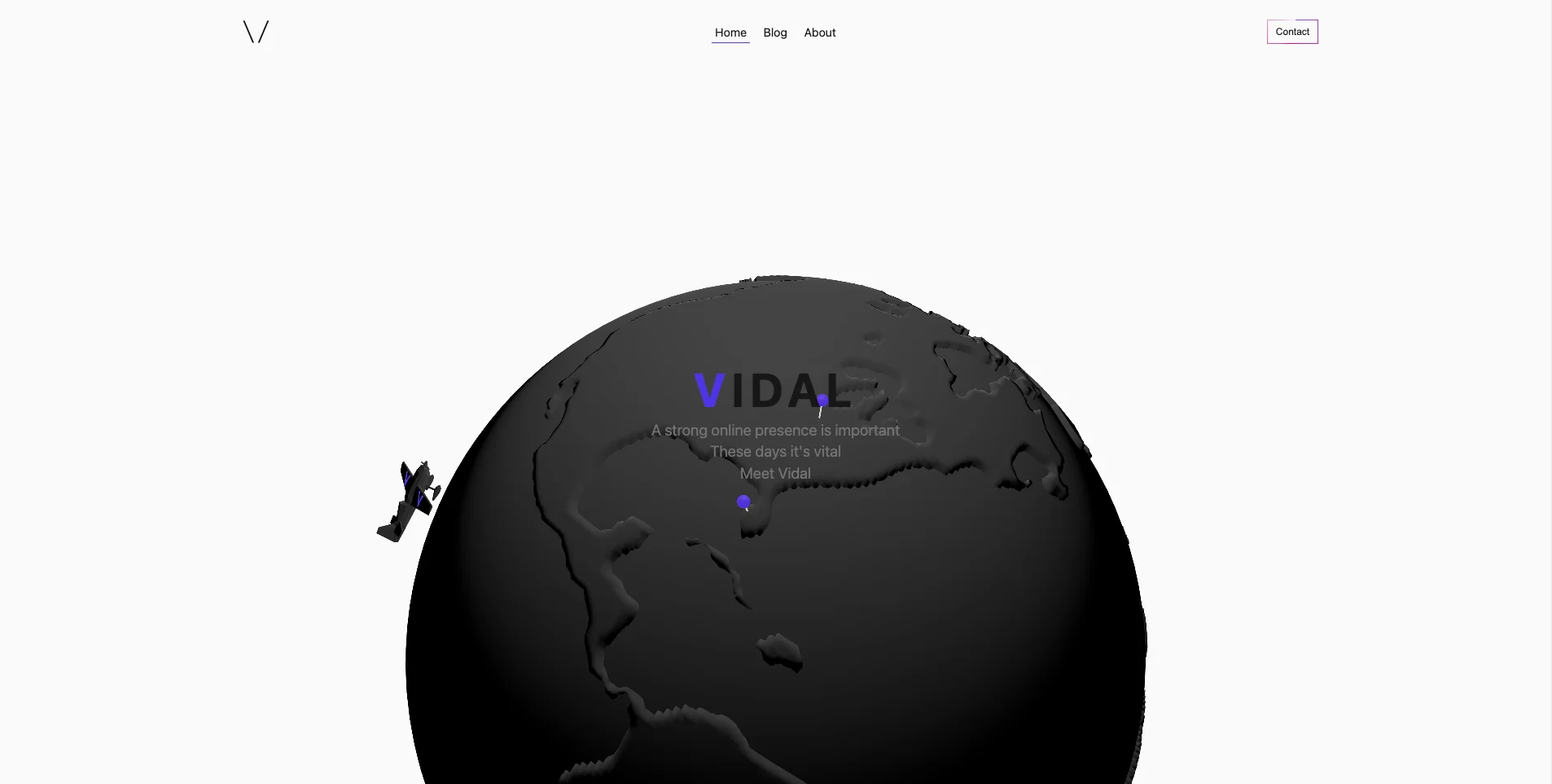 Vidal developers version 2 landing page